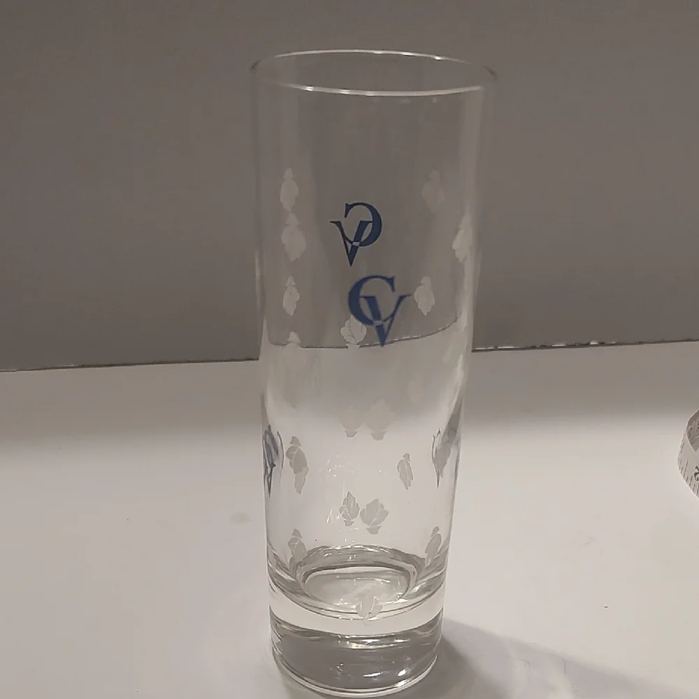 Courvoisier Cognac High Ball Drinking Glass Blue CV